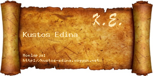 Kustos Edina névjegykártya